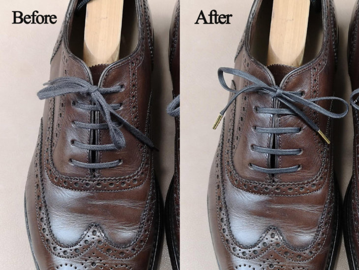 靴紐before&after