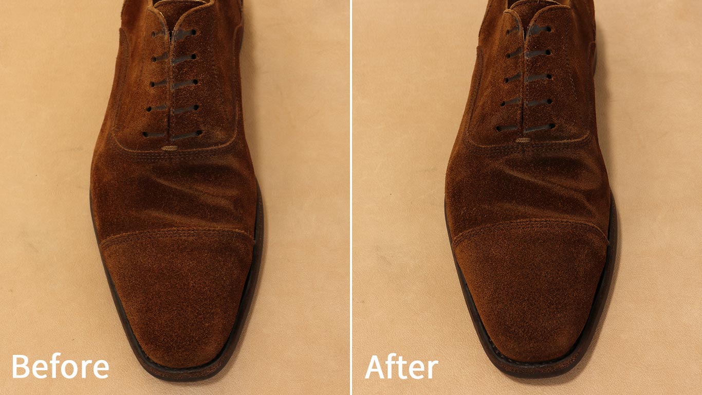 コロンブスのヌバック・スエード栄養ミストは無色でも色が濃くなる！ | KutsuMedia（クツメディア）-革靴と靴磨きのブログメディア